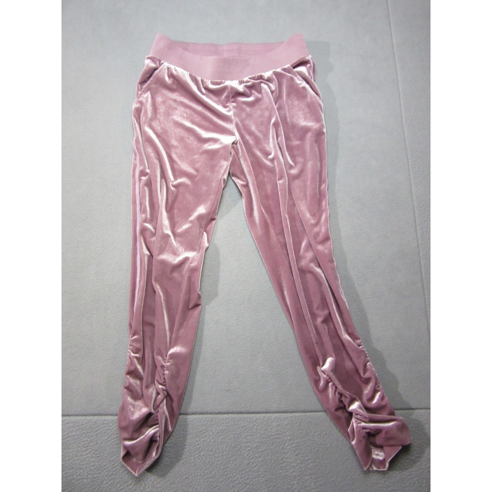 Juicy Couture Pants Womens Large Pink Lilac Snow Stretch Velour Ruched Mid Rise